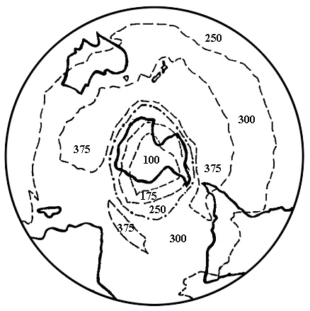 Map of the Earth over Antarctica