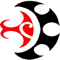 black and red maori design