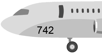Plane number 742