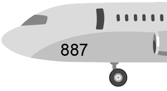 Plane number 887