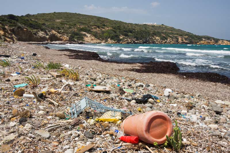 rubbish on the beach