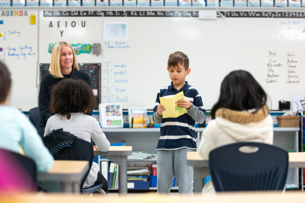 boy sharing at show and tell