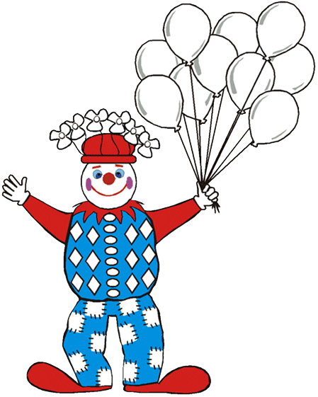 clown with balloons