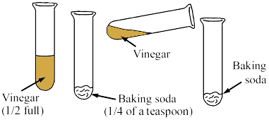 mixing vinegar and baking soda