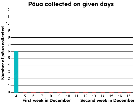 graph of paua collected on given days
