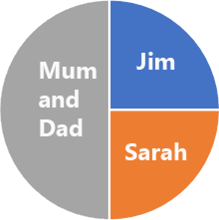 pie chart of Donna's Christmas spending