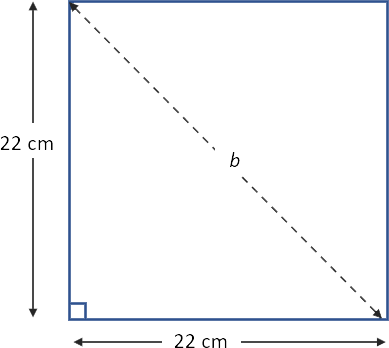 square shape with unknown diagonal length