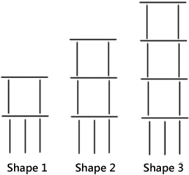 three shapes of a stick pattern