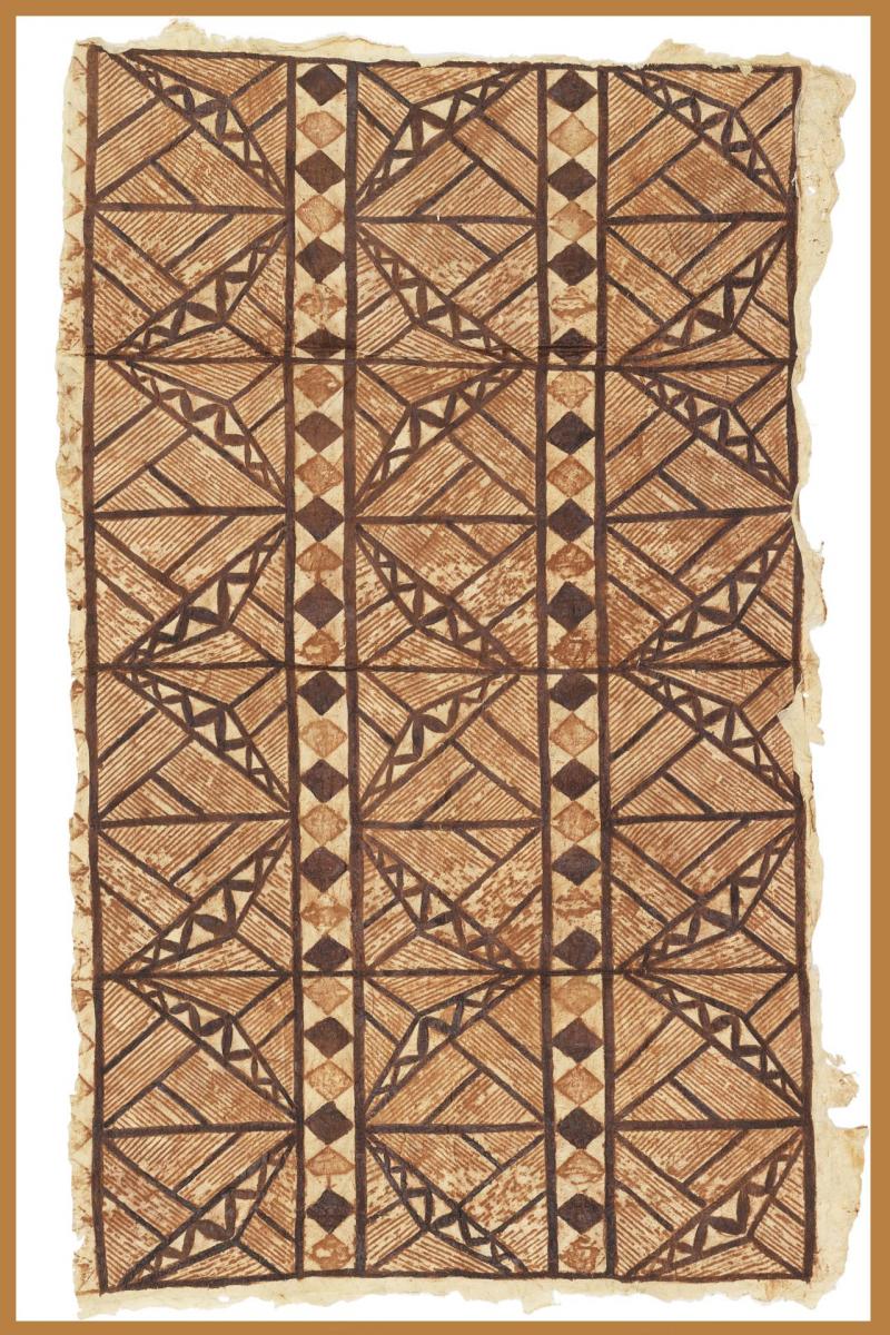 illustration: framed Samoan tapa cloth