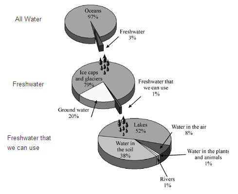 diagram of water use on Earth