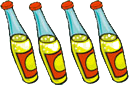 4 soft drink bottles