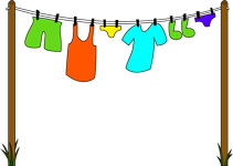 illustration: clothes on  washing line