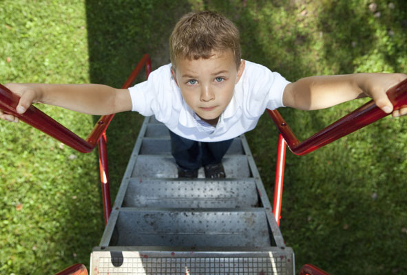 illustration: boy on a ladder