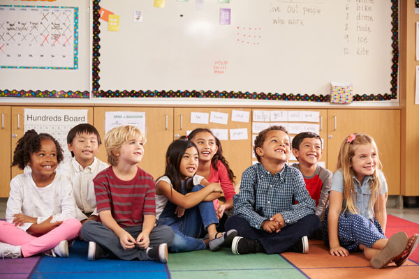 illustration: children in a classroom