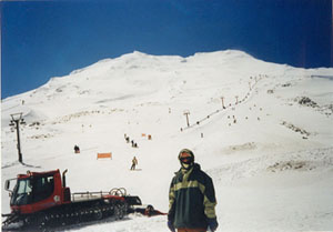 skiier on a snow field