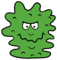 green cartoon germ