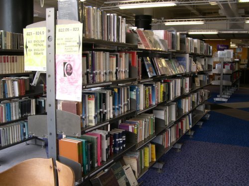 bookshelf at library