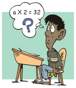 student at desk thinking about a maths problem