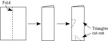 diagram of folding and cutting paper