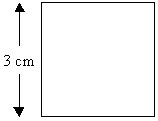 square with one side labelled 3 centimetres