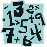 illustration: artistic collection of numbers and symbols