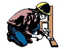 illustration: person kneeling with hammer