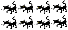 set of 8 cats