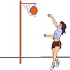 netball player and hoop