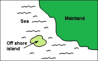 map of an off shore island