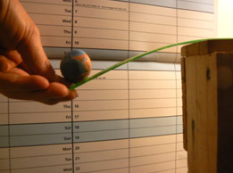 hand bending ruler a lot with a large ball