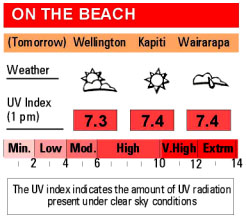 Diagram of weather and UV index