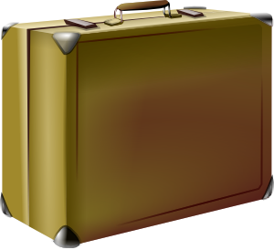 brown suitcase